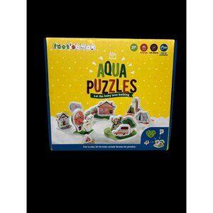 Feets Book Aqua Puzzles 21-Piece Foam Set Bath Time Fun Mesh Tote for Storage‎